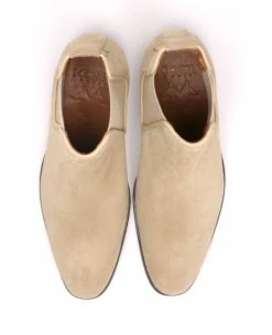 KOST Chelsea Boots Croûte Velours Beige Femme -kost paris shop NANCY5 30 04 dc99