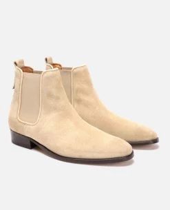 KOST Chelsea Boots Croûte Velours Beige Femme -kost paris shop NANCY5 30 08 e877