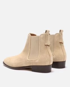 KOST Chelsea Boots Croûte Velours Beige Femme -kost paris shop NANCY5 30 10 7339