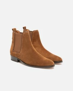 KOST Chelsea Boots Croûte Velours Marron Femme -kost paris shop NANCY5 31 12 4977