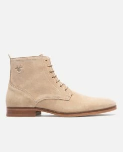 KOST Bottines à Lacets Croûte Velours Beige Homme -kost paris shop UNKIND5 94 07 c519