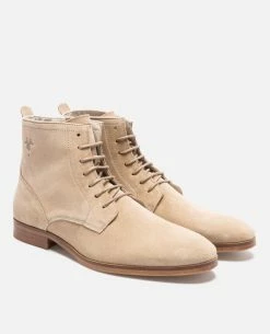 KOST Bottines à Lacets Croûte Velours Beige Homme -kost paris shop UNKIND5 94 08 ad68