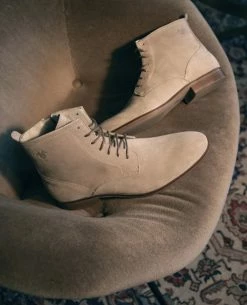 KOST Bottines à Lacets Croûte Velours Beige Homme -kost paris shop UNKIND5 94 11 a375