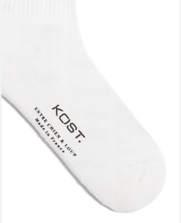KOST Chaussettes Made In France Coton Bio Écru Et Rouge 4 KOST Chaussettes Made In France Coton Bio Écru Et Rouge – Image 2