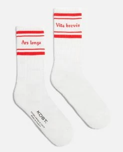 KOST Chaussettes Made In France Coton Bio Écru Et Rouge 12 KOST Chaussettes Made In France Coton Bio Écru Et Rouge -kost paris shop VITABREVIS ED 07 550e