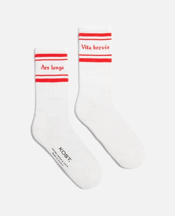 KOST Chaussettes Made In France Coton Bio Écru Et Rouge 9 KOST Chaussettes Made In France Coton Bio Écru Et Rouge – Image 7