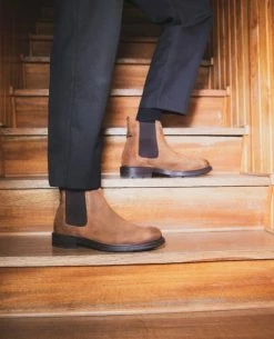 KOST Chelsea Boots Croûte Velours Marron Homme -kost paris shop WALTER59 47 13 4c43